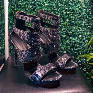 BCBG Snakeskin heels